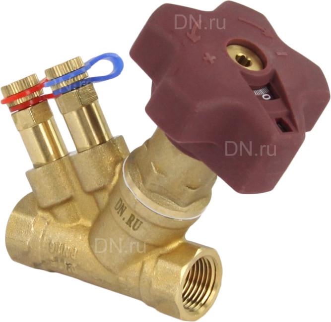 Клапан балансировочный VB0000P-T 1/2ʺ Ду15 Ру16, корпус - латунь, усиленный, резьбовой, с ниппелями в Алматы