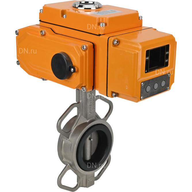 Затвор дисковый поворотный WBV3232E-2W-Fb-H Ду100 Ру16, корпус - нержавеющая сталь 316L, диск - нержавеющая сталь 316L, уплотнение - EPDM, с электроприводом QT-N-010EM-B1-220VAC-У1 (0-10В) HARK в Алматы