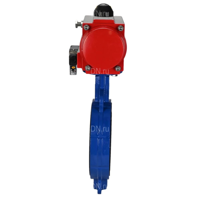 Затвор дисковый поворотный WBV1413E-2W-Fb-H Ду200 Ру16, корпус - чугун GGG50, диск - чугун GGG40, уплотнение - EPDM, с пневмоприводом PA-DA-130 и пневмораспределителем 4M310-08 DC24V в Алматы