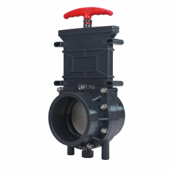 Задвижка шиберная GVKR4344TPV-2W-G-Hт Ду25 Ру1.6 клеевая, с выдвижным штоком, материал корпуса - ПВХ (PVC), шибер - пластик ABS, уплотнение - TPV (ТПВ), с ручкой