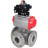 Кран шаровой BV3232P(4pc)-FP-3WL-F Ду100 Ру16 полнопроходной трехходовой, фланцевый, корпус - нержавеющая сталь SS316, с пневмоприводом PA-DA-105 двойного действия и БКВ APL-410N EX в Алматы