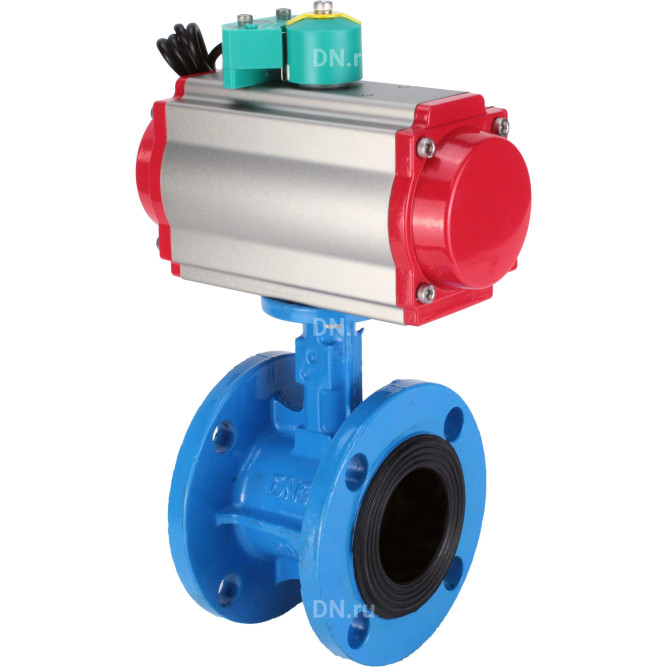 Затвор дисковый поворотный WBV1331E-2W-F-H Ду50 Ру16 корпус - чугун GGG40, диск - нержавеющая сталь 304, уплотнение - EPDM, с пневмоприводом PA-DA-105, пневмораспределителем 4M310-08 DC24V и магнитным переключателем ALS200D в Алматы