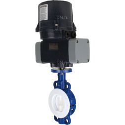Затвор дисковый поворотный WBV3434Pf-2W-Fb-H Ду125 Ру16 корпус - углеродистая сталь WCB, диск - углеродистая сталь WCB, футерованный PTFE, уплотнение - PTFE, с электроприводом четвертьоборотным QTSA-N-014EM-O0-220VAC с пружинным возвратом