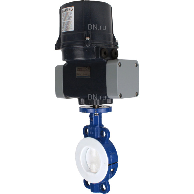 Затвор дисковый поворотный WBV3434Pf-2W-Fb-H Ду125 Ру16 корпус - углеродистая сталь WCB, диск - углеродистая сталь WCB, футерованный PTFE, уплотнение - PTFE, с электроприводом четвертьоборотным QTSA-N-014EM-O0-220VAC с пружинным возвратом в Алматы