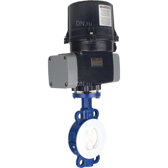 Затвор дисковый поворотный WBV3434Pf-2W-Fb-H Ду125 Ру16 корпус - углеродистая сталь WCB, диск - углеродистая сталь WCB, футерованный PTFE, уплотнение - PTFE, с электроприводом четвертьоборотным QTSA-N-014EM-O0-220VAC с пружинным возвратом в Алматы