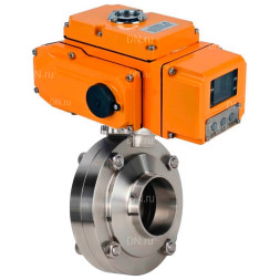 Затвор дисковый поворотный WBV3131S-2W-W-H Ду50 Ру10 под приварку, корпус - пищевая нержавеющая сталь 304, уплотнение - Silicon, с электроприводом QT-N-005EM-B1-220VAC-У1 c датчиком обратной связи и входным управляющим сигналом 0-10В HARK