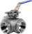 Кран шаровой BV3232P(4pc)-SP-3WT-T-ISO-H Ду100 Ру40, 3-ходовой T-тип стандартнопроходной, внутренняя резьба, уплотнение - PTFE, материал корпуса - нержавеющая сталь SS316 с ISO фланцем и рукояткой в Алматы