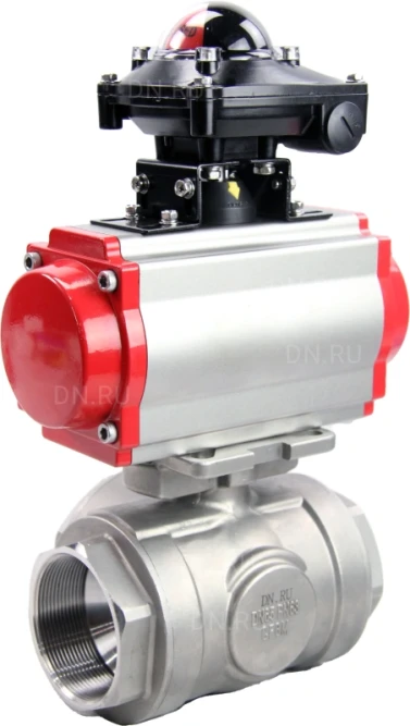 Кран шаровой BV3232P(4pc)-SP-3WL-T-ISO-H Ду65 Ру40 стандартнопроходной трехходовой L-тип, нерж. сталь SS316, внутренняя резьба, уплотнение - PTFE, пн.приводом PA-SA-105, пн.распределителем 4M310-08 AC220V и БКВ APL-210N в Алматы