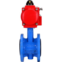 Затвор дисковый поворотный WBV1313E-2W-F-H Ду65 Ру16 фланцевый, корпус - чугун GGG40, диск - чугун GGG40, уплотнение - EPDM, с пневмоприводом PA-DA-105 двойного действия