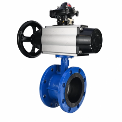 Затвор дисковый поворотный WBV1331E-2W-F-H Ду65 Ру16 фланцевый, корпус - чугун GGG40, диск - нержавеющая сталь 304, уплотнение - EPDM, с пневмоприводом PA-DA-105-1 и БКВ APL-210N