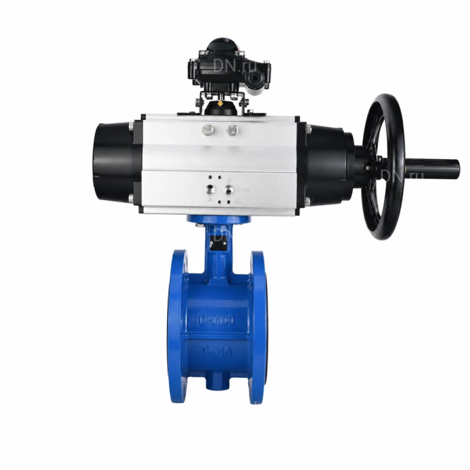 Затвор дисковый поворотный WBV1331E-2W-F-H Ду65 Ру16 фланцевый, корпус - чугун GGG40, диск - нержавеющая сталь 304, уплотнение - EPDM, с пневмоприводом PA-DA-105-1 и БКВ APL-210N в Алматы