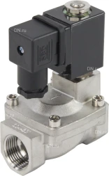 Клапан электромагнитный VS431-ET-NC-24VAC 3/4″ Ду20 Ру16 пилотного действия двухходовой, корпус - сталь нержавеющая 304, присоединение - внутренняя резьба, уплотнение - EPDM, нормально-закрытый, катушка - 24В AC