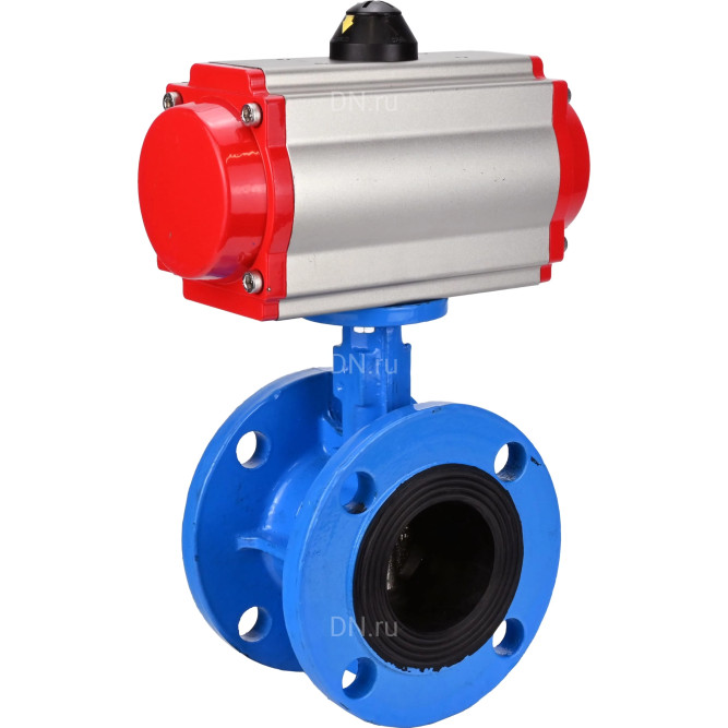 Затвор дисковый поворотный WBV1313E-2W-F-H Ду80 Ру16 фланцевый, корпус - чугун GGG40, диск - чугун GGG40, уплотнение - EPDM, с пневмоприводом PA-DA-105 двойного действия в Алматы
