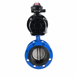 Затвор дисковый поворотный WBV1331E-2W-F-H Ду80 Ру16 фланцевый, корпус - чугун GGG40, диск - нержавеющая сталь 304, уплотнение - EPDM, с пневмоприводом PA-DA-105-1 и БКВ APL-210N