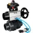 Кран шаровой BV4242E-FP-GRM-ISO Дн100 Ру10 полнопроходной, корпус - НПВХ, шар - НПВХ, уплотнение - EPDM, с пневмоприводом PA-DA-105-1, пневмораспределителем 4V320-08 AC220V и БКВ APL-410N EX в Алматы