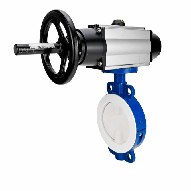 Затвор дисковый поворотный WBV3434Pf-2W-Fb-R Ду200 Ру16, корпус - углеродистая сталь WCB, диск - углеродистая сталь WCB, футерованный PTFE, уплотнение - PTFE, с пневмоприводом PA-DA-105-1 в Алматы