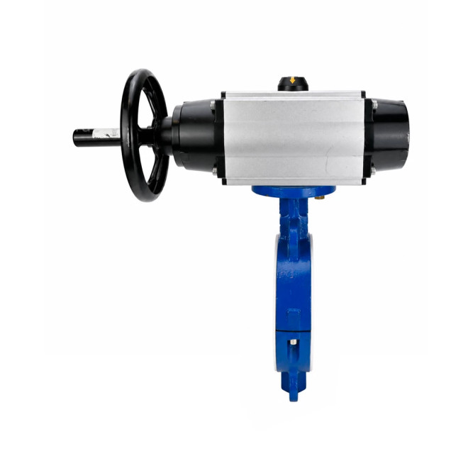 Затвор дисковый поворотный WBV3434Pf-2W-Fb-R Ду200 Ру16, корпус - углеродистая сталь WCB, диск - углеродистая сталь WCB, футерованный PTFE, уплотнение - PTFE, с пневмоприводом PA-DA-105-1 в Алматы