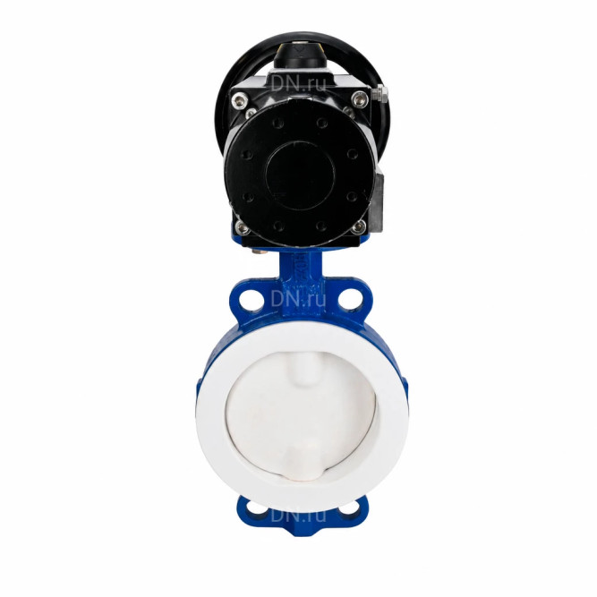 Затвор дисковый поворотный WBV3434Pf-2W-Fb-R Ду200 Ру16, корпус - углеродистая сталь WCB, диск - углеродистая сталь WCB, футерованный PTFE, уплотнение - PTFE, с пневмоприводом PA-DA-105-1 в Алматы
