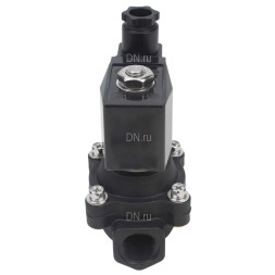 Клапан электромагнитный VS541-NT-NC-220VAC 1″ Ду25 Ру7, соленоидный двухходовой, резьбовой, корпус - полиамид PA66, уплотнение - NBR, нормально-закрытый, прямого действия, катушка - 220В AC