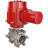 Кран шаровой BV3232P(3pc)-FP-SW-ISO-H Ду80 Ру63 полнопроходной, корпус - нержавеющая сталь SS316, под приварку, с электроприводом взрывозащищенным QT-EX-015M-O2-220VAC-У1 с моментной муфтой и штурвалом в Алматы