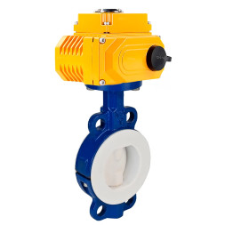Затвор дисковый поворотный WBV3434Pf-2W-Fb-R Ду250 Ру16 корпус - углеродистая сталь WCB, диск - углеродистая сталь WCB, футерованный PTFE, уплотнение - PTFE, с четвертьоборотным электроприводом QT-N-030EM-B1-220VAC-У1 DAR (0-10В)