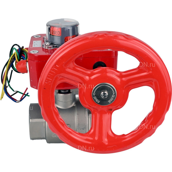 Кран шаровой BV3232P(2pc)-FP-T-ISO-H 3/8″ Ду10 Ру63 полнопроходной двухходовой, нержавеющая сталь SS316, внутренняя резьба, уплотнение - PTFE, с редуктором HGBF RQN1-180Z в Алматы