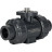 Кран шаровой BV4242E-FP-GRM-ISO Дн100 Ру10 полнопроходной, клеевой с разборным муфтовым соединением, корпус - UPVC (НПВХ), шар - UPVC (НПВХ), уплотнение - EPDM, с ISO-фланцем и голым штоком квадратным в Алматы