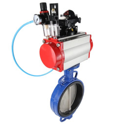 Затвор дисковый поворотный WBV1432E-2W-Fb-H Ду250 Ру16, корпус - чугун GGG50, диск - нержавеющая сталь 316L, уплотнение - EPDM, с пневмоприводом PA-SA-210, пневмораспределителем 4M310-08 AC220V, БКВ APL-210N, БПВ AFC2000