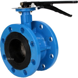 Затвор дисковый поворотный WBV1331E-2W-F-H Ду65 Ру16 фланцевый, корпус - чугун GGG40, диск - нержавеющая сталь 304, уплотнение - EPDM, с рукояткой, с ISO-фланцем F05, квадрат штока 9х9
