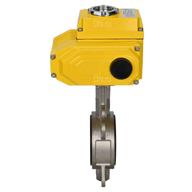 Затвор дисковый поворотный WBV3232E-2W-Fb-H Ду250 Ру16, корпус - нержавеющая сталь 316L, диск - нержавеющая сталь 316L, уплотнение - EPDM, с электроприводом QT-N-040EM-O1-220VAC-У1 220В в Алматы