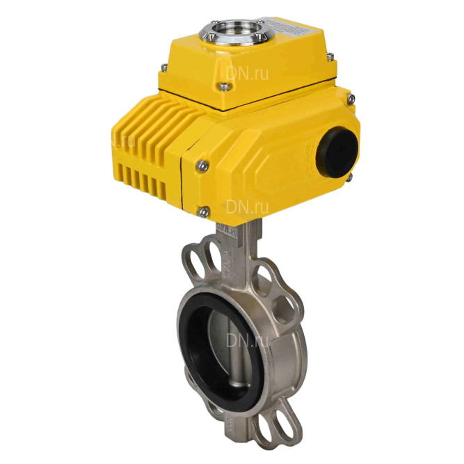 Затвор дисковый поворотный WBV3232E-2W-Fb-H Ду250 Ру16, корпус - нержавеющая сталь 316L, диск - нержавеющая сталь 316L, уплотнение - EPDM, с электроприводом QT-N-040EM-O1-220VAC-У1 220В в Алматы