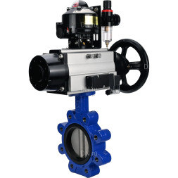 Затвор дисковый поворотный WBV1631E-2W-Fb-H Ду125 Ру16 LUG корпус - чугун QT450, диск - нержавеющая сталь 304, уплотнение - EPDM, с пневмоприводом PA-DA-105-1, пневмораспределителем 4M310-08 DC24V, БКВ APL-510N EX и БПВ AFC2000