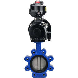 Затвор дисковый поворотный WBV1631E-2W-Fb-H Ду125 Ру16 LUG корпус - чугун QT450, диск - нержавеющая сталь 304, уплотнение - EPDM, с пневмоприводом PA-DA-105-1, пневмораспределителем 4M310-08 DC24V, БКВ APL-510N EX и БПВ AFC2000