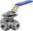 Кран шаровой BV3232P(4pc)-SP-3WL-T-ISO-H Ду20 Ру63, 3-ходовой L-тип стандартнопроходной, внутренняя резьба, уплотнение - PTFE, материал корпуса - нержавеющая сталь SS316 с ISO фланцем и рукояткой в Алматы