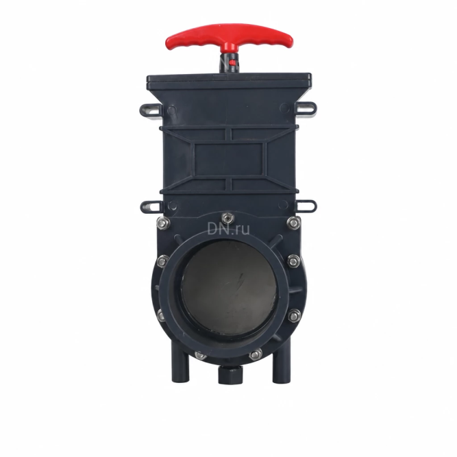 Задвижка шиберная GVKR4344TPV-2W-G-Hт Ду65 Ру1.6 клеевая, с выдвижным штоком, материал корпуса - ПВХ (PVC), шибер - пластик ABS, уплотнение - TPV (ТПВ), с ручкой в Алматы