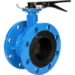 Затвор дисковый поворотный WBV1331E-2W-F-H Ду80 Ру16 фланцевый, корпус - чугун GGG40, диск - нержавеющая сталь 304, уплотнение - EPDM, с рукояткой, с ISO-фланцем F05, квадрат штока 9х9