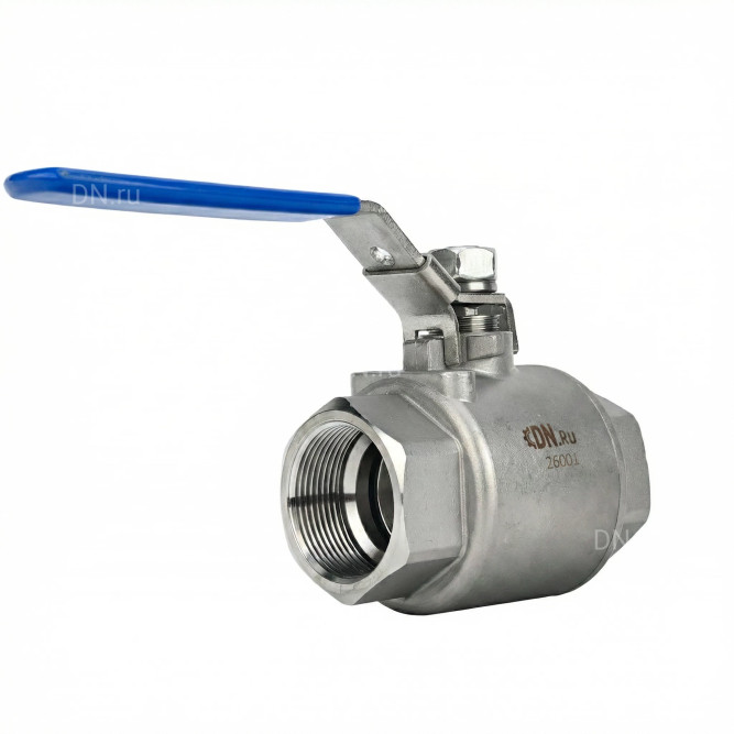 Кран шаровой BV3232P(2pc)-FP-T-H Ду40 Ру140 полнопроходной двухходовой, нержавеющая сталь 316, внутренняя резьба, уплотнение - PTFE, ручка-рычаг в Алматы