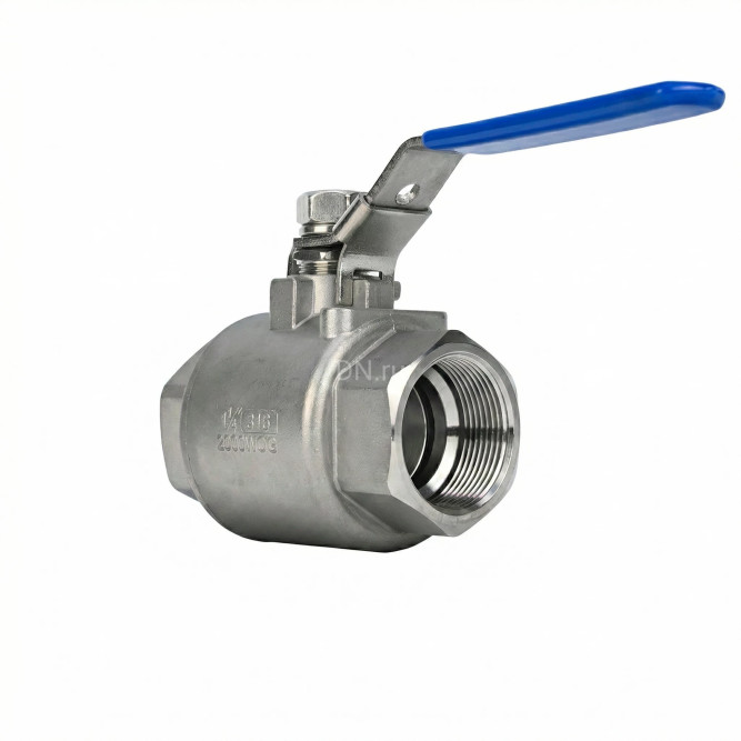 Кран шаровой BV3232P(2pc)-FP-T-H Ду40 Ру140 полнопроходной двухходовой, нержавеющая сталь 316, внутренняя резьба, уплотнение - PTFE, ручка-рычаг в Алматы