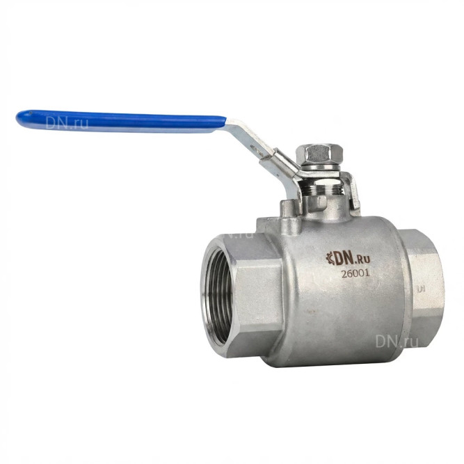 Кран шаровой BV3232P(2pc)-FP-T-H Ду40 Ру140 полнопроходной двухходовой, нержавеющая сталь 316, внутренняя резьба, уплотнение - PTFE, ручка-рычаг в Алматы