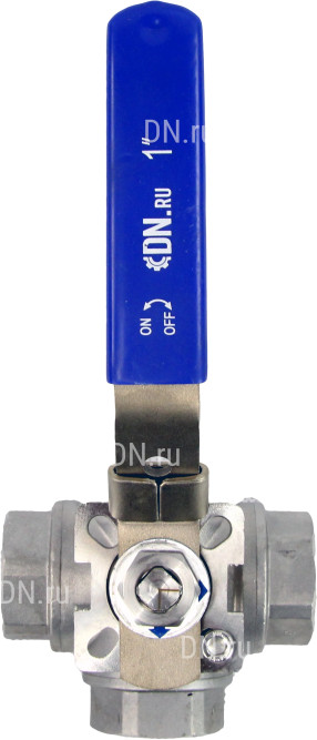 Кран шаровой BV3232P(4pc)-SP-3WL-T-ISO-H Ду25 Ру63, 3-ходовой L-тип стандартнопроходной, внутренняя резьба, уплотнение - PTFE, материал корпуса - нержавеющая сталь SS316 с ISO фланцем и рукояткой в Алматы