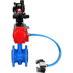 Затвор дисковый поворотный WBV1313E-2W-F-H Ду125 Ру16 фланцевый, корпус - чугун GGG40, диск - чугун GGG40, EPDM, с пневмоприводом PA-DA-130, пневмораспределителем 4V320-08 AC220V, БКВ APL-210N и БПВ AFC2000