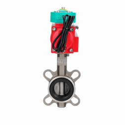 Затвор дисковый поворотный WBV3232V-2W-Fb-H Ду80 Ру16, корпус - нержавеющая сталь 316L, диск - нержавеющая сталь 316L, уплотнение - VITON, с пневмоприводом PA-SA-105 и магнитным переключателем ALS200D