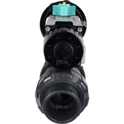 Кран шаровой BV4242E-FP-GRM-ISO Дн32 Ру10 полнопроходной, корпус - НПВХ, шар - НПВХ, уплотнение - EPDM, с пневмоприводом PA-DA-105-1 и магнитным переключателем ALS200D