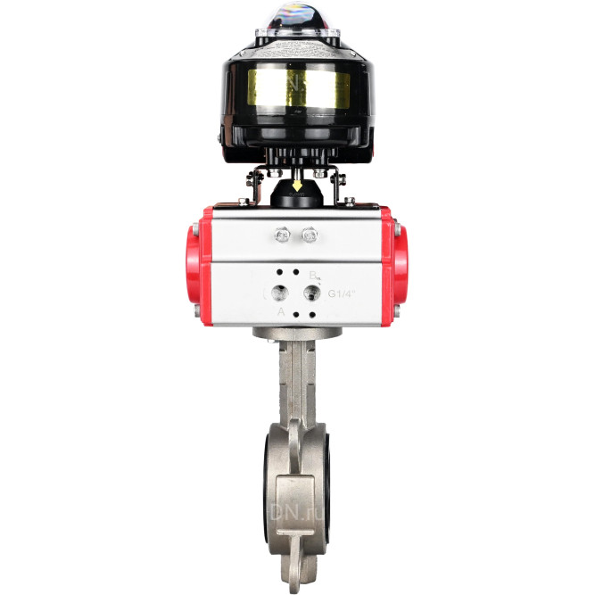 Затвор дисковый поворотный WBV3131N-2W-Fb-H Ду200 Ру16, корпус - нержавеющая сталь 304, диск - нержавеющая сталь 304, уплотнение - NBR, с пневмоприводом PA-DA-140 и БКВ APL-510N EX в Алматы