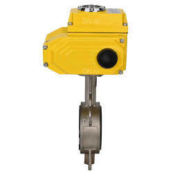 Затвор дисковый поворотный WBV3232P-2W-Fb-H Ду40 Ру16, корпус - нержавеющая сталь 316L, диск - нержавеющая сталь 316L, уплотнение - PTFE, с электроприводом QT-N-005EM-O1-220VAC-У1 220В