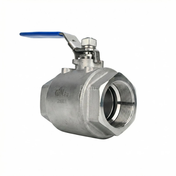 Кран шаровой BV3232P(2pc)-FP-T-H Ду50 Ру140 полнопроходной двухходовой, нержавеющая сталь 316, внутренняя резьба, уплотнение - PTFE, ручка-рычаг в Алматы