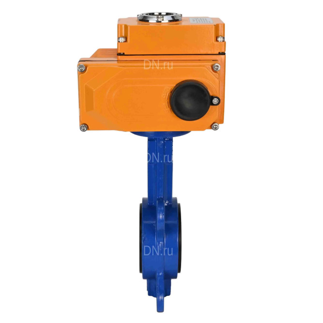 Затвор дисковый поворотный WBV1432N-2W-Fb-H Ду80 Ру16, корпус - чугун GGG50, диск - нержавеющая сталь 316L, уплотнение - NBR, с электроприводом QT-N-005EM-1-220VAC-У1 в Алматы