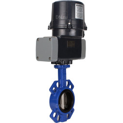 Затвор дисковый поворотный WBV1432N-2W-Fb-H Ду40 Ру16 межфланцевый, корпус - чугун GGG50, диск - нержавеющая сталь 316L, уплотнение - NBR, с электроприводом четвертьоборотным QTSA-N-003EM-O0-220VAC с пружинным возвратом