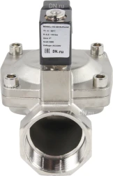 Клапан электромагнитный VS431-ET-NC-24VAC 2″ Ду50 Ру16 пилотного действия двухходовой, корпус - сталь нержавеющая 304, присоединение - внутренняя резьба, уплотнение - EPDM, нормально-закрытый, катушка - 24В AC