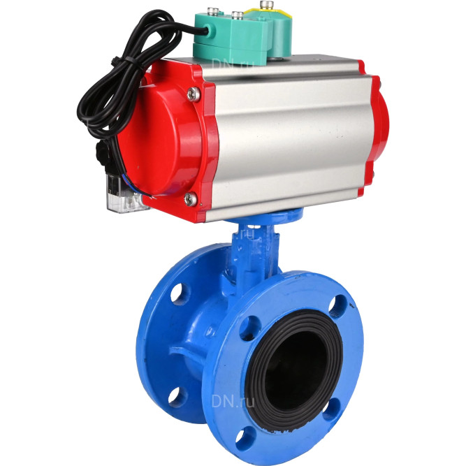 Затвор дисковый поворотный WBV1313E-2W-F-H Ду80 Ру16 фланцевый, корпус - чугун GGG40, диск - чугун GGG40, уплотнение - EPDM, с пневмоприводом PA-DA-105, пневмораспределителем 4M310-08 AC220V и магнитным переключателем ALS200D в Алматы